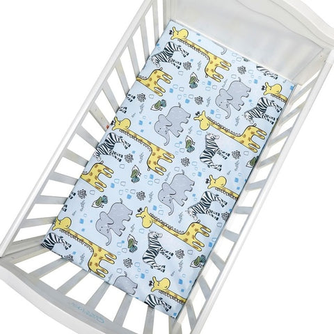 Image of Newborn Baby Fitted Crib Sheets130*70 cm Cartoon Print Bed
