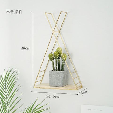 Image of Nordic Iron Hexagonal Grid Wall Storage rack Shelf