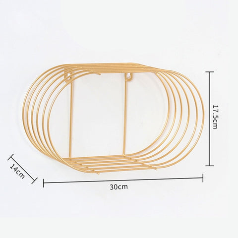 Image of Nordic Iron Hexagonal Grid Wall Storage rack Shelf