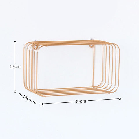 Image of Nordic Iron Hexagonal Grid Wall Storage rack Shelf