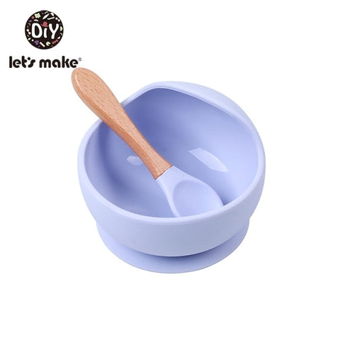 Image of 1set Silicone Baby Feeding Set Waterproof Spoon