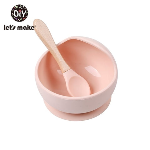 Image of 1set Silicone Baby Feeding Set Waterproof Spoon