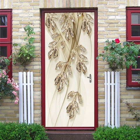 Image of Scenery Wood Grain Door Sticker