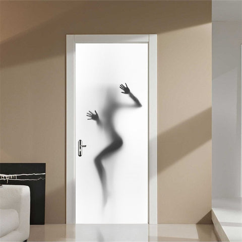 Image of Scenery Wood Grain Door Sticker