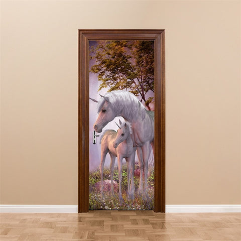Image of Scenery Wood Grain Door Sticker