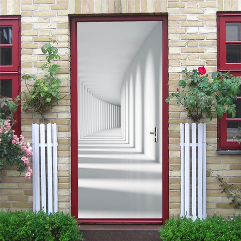 Image of Scenery Wood Grain Door Sticker