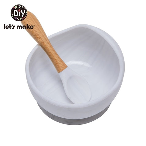 Image of 1set Silicone Baby Feeding Set Waterproof Spoon