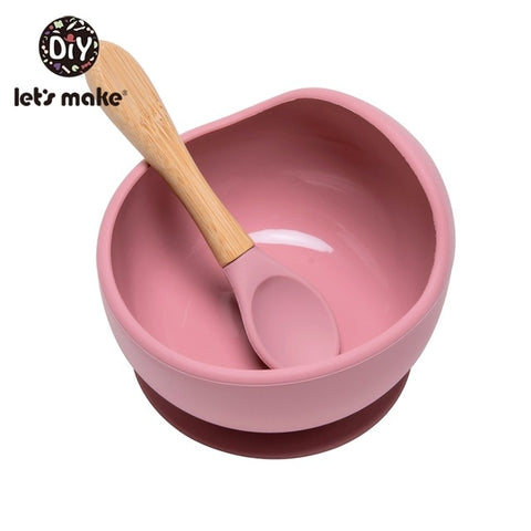 Image of 1set Silicone Baby Feeding Set Waterproof Spoon