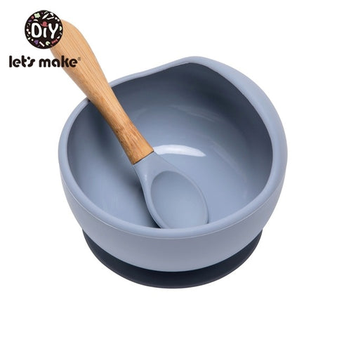 Image of 1set Silicone Baby Feeding Set Waterproof Spoon