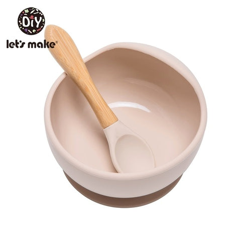 Image of 1set Silicone Baby Feeding Set Waterproof Spoon