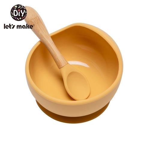 Image of 1set Silicone Baby Feeding Set Waterproof Spoon