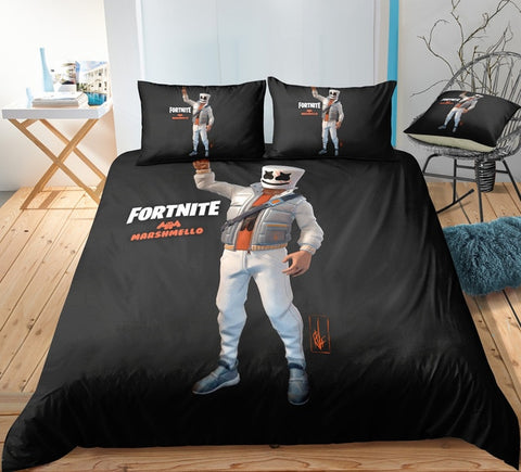 Image of 3D Cartoon Bedding Suit Fortnites Quilt Cover Fortress
