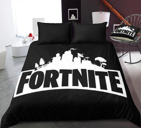 Image of 3D Cartoon Bedding Suit Fortnites Quilt Cover Fortress