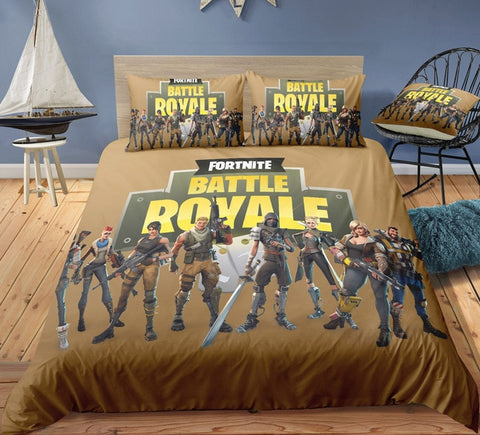 Image of 3D Cartoon Bedding Suit Fortnites Quilt Cover Fortress