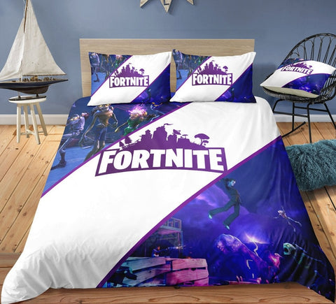 Image of 3D Cartoon Bedding Suit Fortnites Quilt Cover Fortress