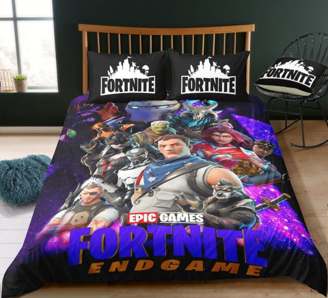 Image of 3D Cartoon Bedding Suit Fortnites Quilt Cover Fortress
