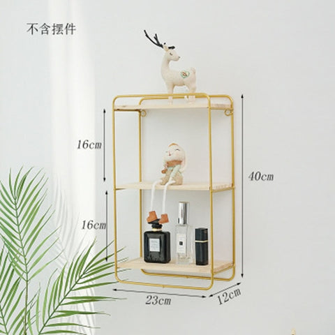 Image of Nordic Iron Hexagonal Grid Wall Storage rack Shelf
