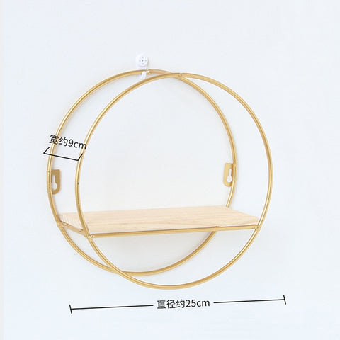 Image of Nordic Iron Hexagonal Grid Wall Storage rack Shelf