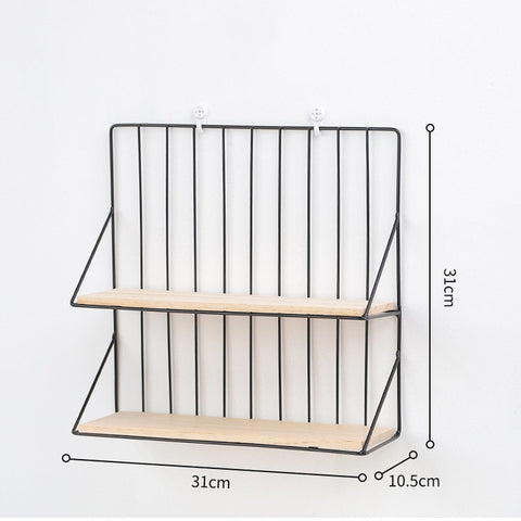 Image of Nordic Iron Hexagonal Grid Wall Storage rack Shelf