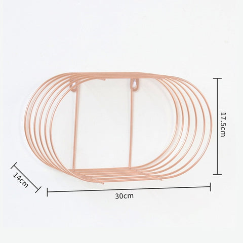 Image of Nordic Iron Hexagonal Grid Wall Storage rack Shelf