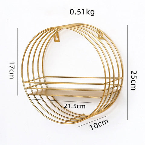 Image of Nordic Iron Hexagonal Grid Wall Storage rack Shelf