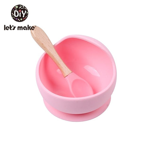 Image of 1set Silicone Baby Feeding Set Waterproof Spoon