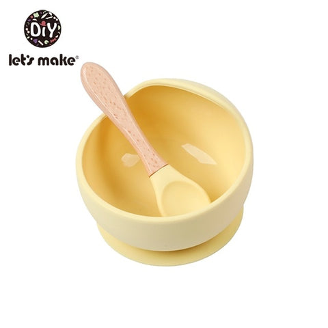 Image of 1set Silicone Baby Feeding Set Waterproof Spoon