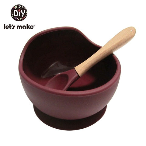 Image of 1set Silicone Baby Feeding Set Waterproof Spoon