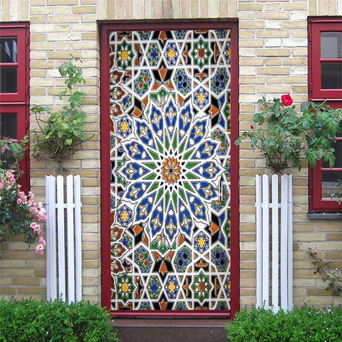 Image of Scenery Wood Grain Door Sticker