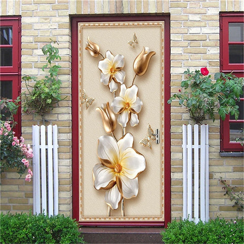 Image of Scenery Wood Grain Door Sticker
