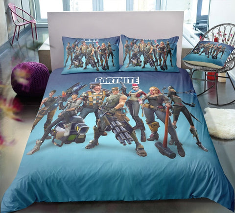 Image of 3D Cartoon Bedding Suit Fortnites Quilt Cover Fortress