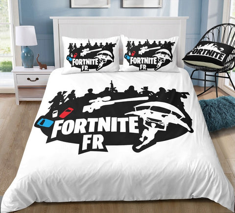 Image of 3D Cartoon Bedding Suit Fortnites Quilt Cover Fortress