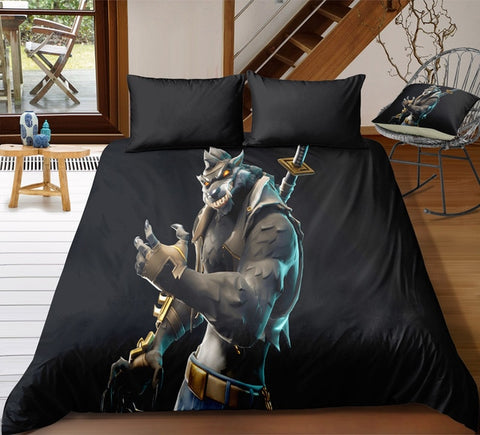 Image of 3D Cartoon Bedding Suit Fortnites Quilt Cover Fortress