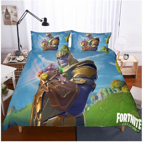 Image of 3D Cartoon Bedding Suit Fortnites Quilt Cover Fortress
