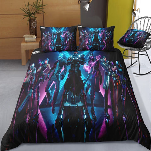 Image of 3D Cartoon Bedding Suit Fortnites Quilt Cover Fortress